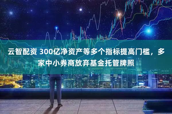 云智配资 300亿净资产等多个指标提高门槛，多家中小券商放弃基金托管牌照